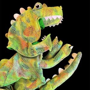 Spooky Night | Dinosaur Dog Halloween Costume | Green / Shimmer Foil | Size L